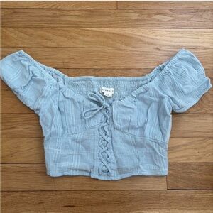 Coquette Baby Blue Crop Top